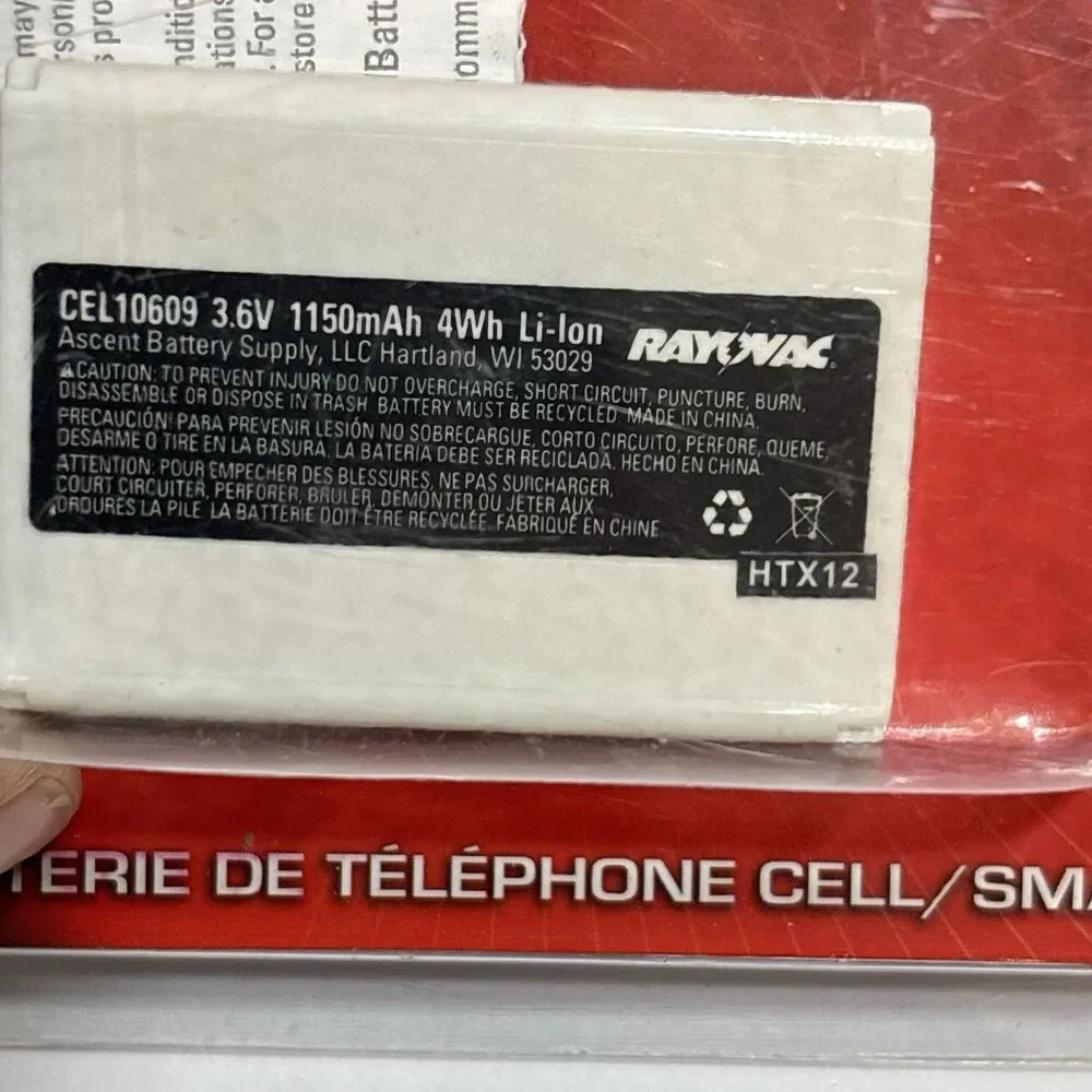 Rayovac Cell/Smartphone Battery CEL10609 2011 NOS